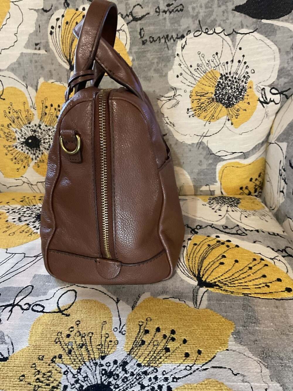 Fossil Fiona Brown Leather Satchel Bag - Picture 5 of 8